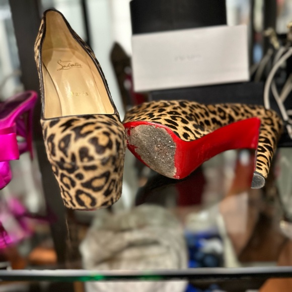 Christian Louboutin Leopard Print Platform Heels - Picture 4 of 4
